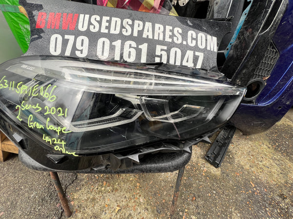 BMW 2 SERIES 2021 gran coupe  F44 DRIVERS SIDE LED HEAD LIGHT
  63115A1E066
BMW 2 series Gran coupe led headlight 
5A1E066
Bmw f44 led headlight 
clips broken 
hole on top/bottom of light 
please observe all pictures