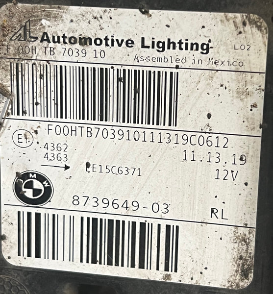 8739649 BMW X3 2019 G01   Passenger Side Led Headlight   8739649 03  8739649       BMW X4 2019 G02  Passenger Side Led Headlight   8739649 03  scrach observe pictures please