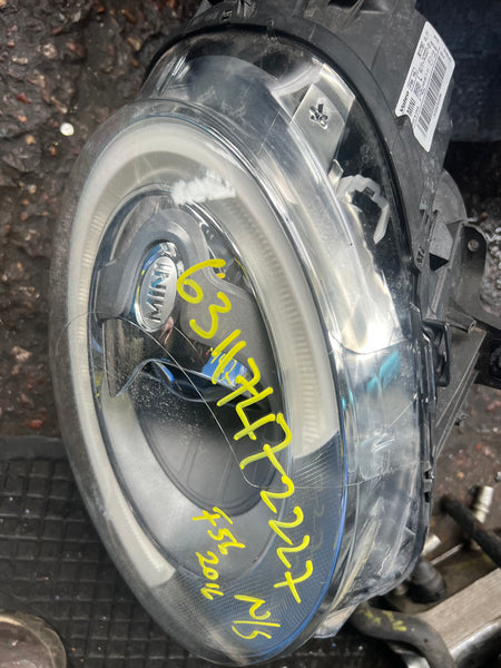 63117472227      Mini Cooper S 2016  f56  Passenger Side LED Headlight  7472227      Mini F55 headlight  mini F56  headlight  mini F57 headlight