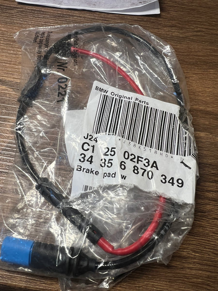 34356870349

   Bmw M3 2023  G80 front brake pad wear sensor
  
   Front Brake Pad Wear Sensor, BMW - G42, G20, G22/G26, G80, G82, G87

6870349