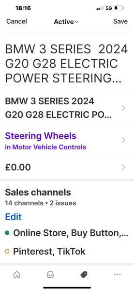 BMW 3 SERIES  2024 G20 G28 ELECTRIC POWER STEERING RACK

225A2F522-01

code  TW

225A2F22