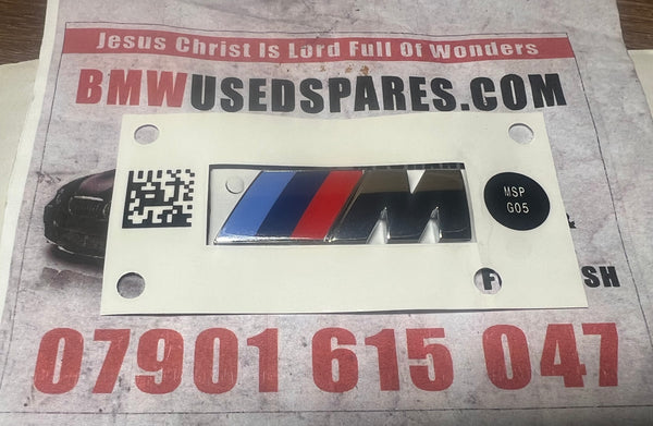 51148094236    BMW X5 2023  G05 M Rear Trunk Bootlid M Badge Name plate   8094236  NEW  GENUINE