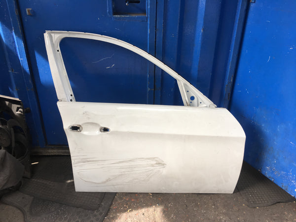 Bmw 3 Series 2017  F30 Driver side front  Door  Shell  in white Needs repair and respray