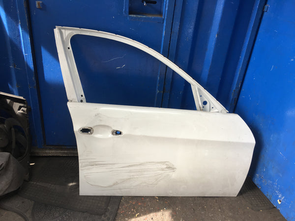 Bmw 3 Series 2017  F30 Driver side front  Door  Shell  in white Needs repair and respray