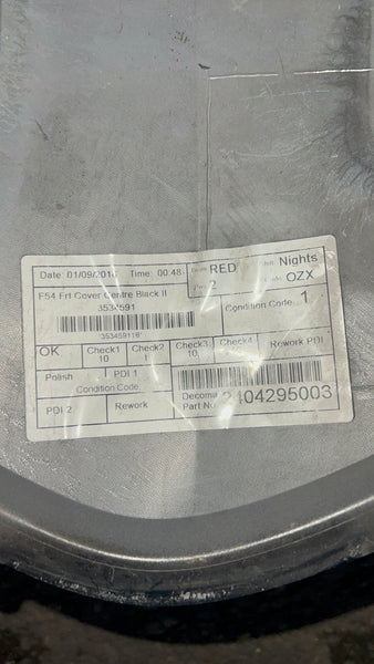 7376365    Mini Clubman 2018 F54 Front Bumper Number Plate Cover  Genuine