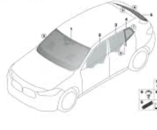 51337405874 BMW X1 Side window, fixed, rear right