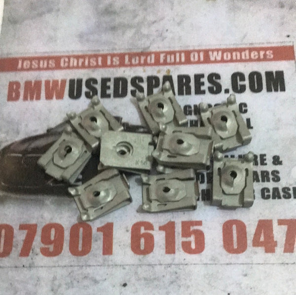 51717065773       BMW body chass mental clip screw @£4.00 each     MINI F20 F87 F30 C-CLIP METAL NUT CLAMP GENUINE 7065773