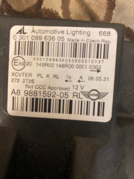 M no MINI  Countryman 2020 F60 Driver side Adaptive Led Headlamp.  A99881592-05 030109963605