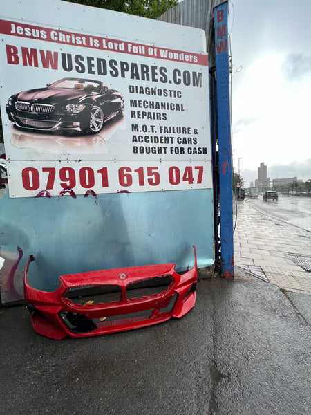 51118073078  BMW Z4  2022 G29 front  m-sport bumper in red needs repair/respray.  observe al pictures please 8073078
