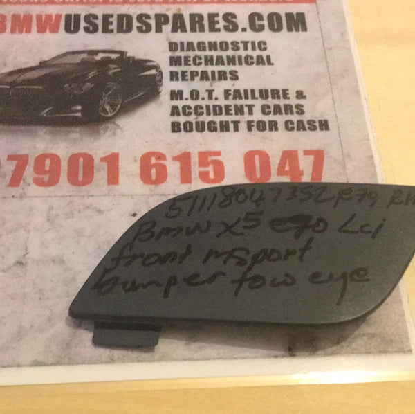 51118047352 BMW X5 e70,right Lci front msport bumper tow eye