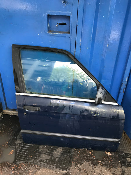 Bmw 3 Series 1991 E30 driver side door shell in blue no glass no wing mirror
