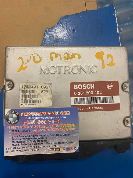 BMW 3 series 1992 E36 325i Engine Control Module DME ECU 0261200402  Bosch NON-VANOS