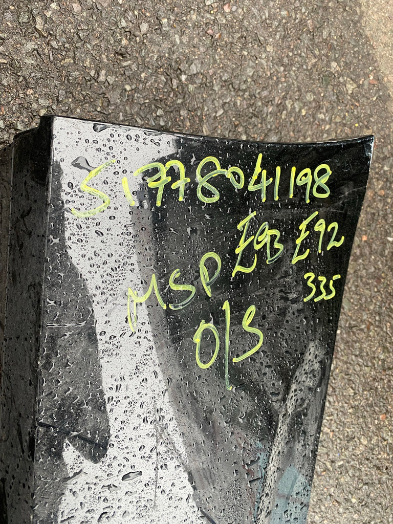 51778041198      Bmw 3 Series 2012 E92 Coupe  Driver side m-sport side skirt  black  Bmw E93 Lci Right M Sport Sill Cover Side Skirt Black