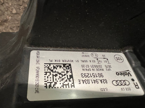 82A941034E     AUDI A1 S LINE 2021 DRIVER SIDE  LED XENON HEADLIGHT  some clips broken   please observe all pictures