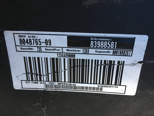 51127906324 BMW 5 Series 2016 Rear m-sport bumper  with reflectors