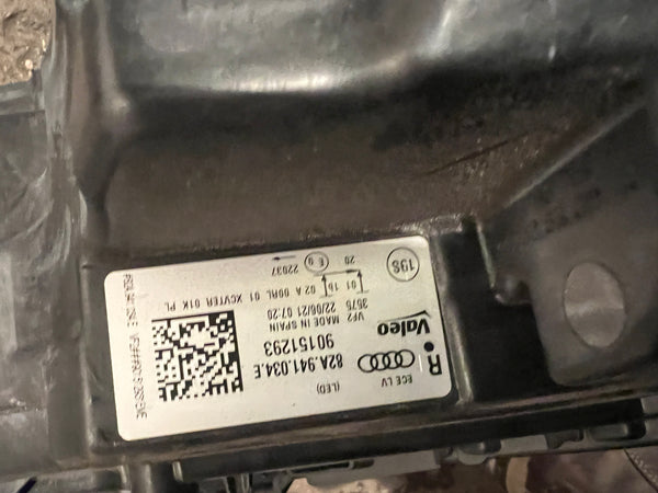 82A941034E     AUDI A1 S LINE 2021 DRIVER SIDE  LED XENON HEADLIGHT  some clips broken   please observe all pictures