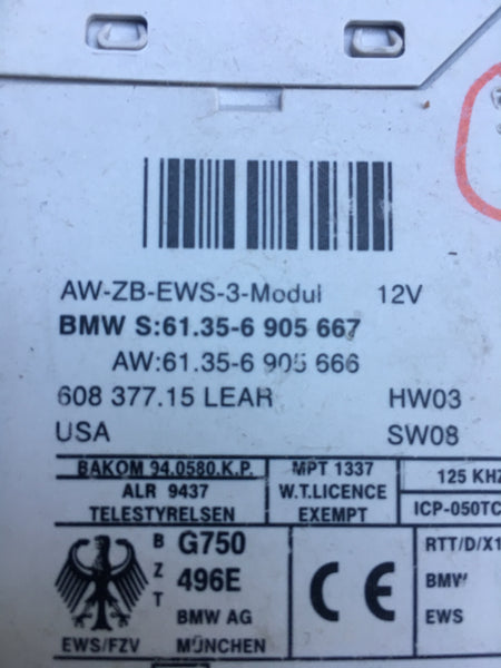 51210017979 BMW EWS 3 lock set keys no ECU
