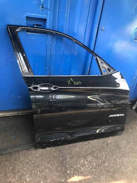 BMW X3 2017 driver side front door shell in  black needs repair/respray