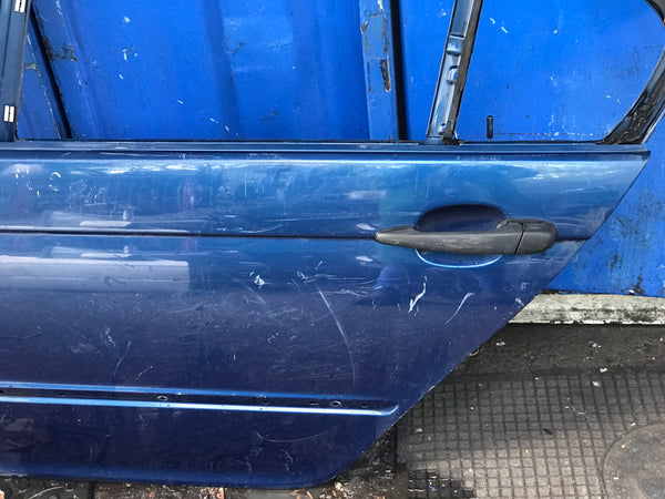 Bmw 3 Series 2002  E46 saloon  passenger side front door shell in blue