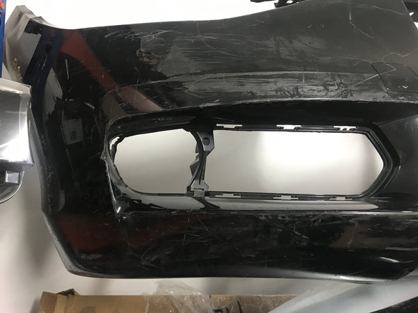 51117245731 BMW 1 series 2015 f20 front bumper in black no sensor holes, washer jets  needs respray.