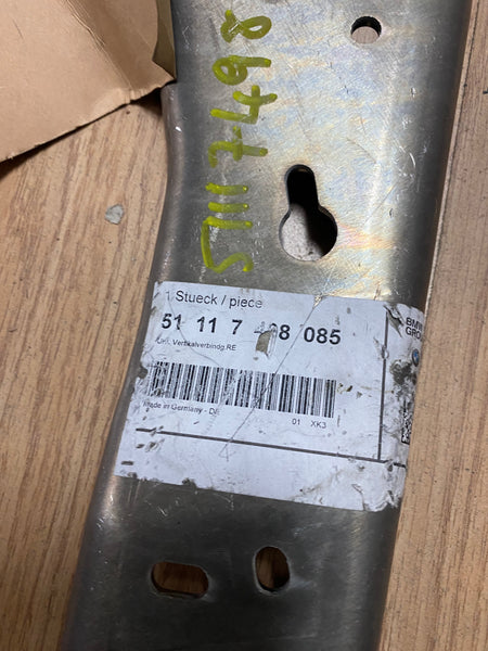 51117498085  BMW X2 F39 X1 F48 F49 VERTICAL STRUT BRACE FRONT BUMPER SUPPORT DRIVER RIGHT OSF.   Mini One Cooper S Right Side Vertical Brace  F54 F55 F56/F57 F60 7498085