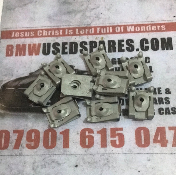 51717065773       BMW body chass mental clip screw @£4.00 each     MINI F20 F87 F30 C-CLIP METAL NUT CLAMP GENUINE 7065773