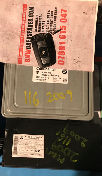 7595179     5wk93727     BMW 1 Series 2009 N43 Engine Ecu kit Set 61359147226