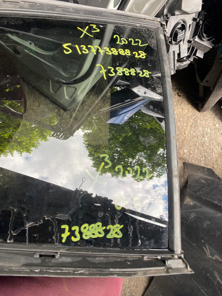 51377388828  BMW X3  2022  G01 20d Rear Right Quarter Window Glass  AS2 43R-011565  7388828   BMW X3 quater glass      BMW X3 glass