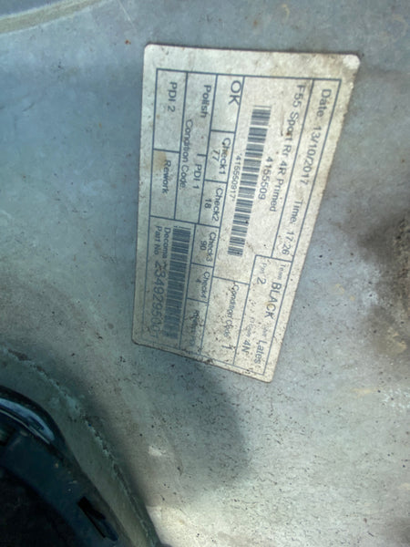 7349626     Mini Cooper S 2017 F55 Rear Bumper Genuine  Cream