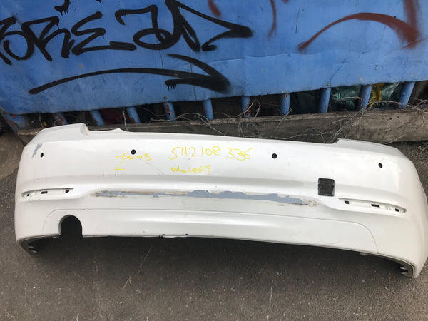 5112108336 BMW 2 Series 2017 F22 LCI standard rear bumper in white  needs respray