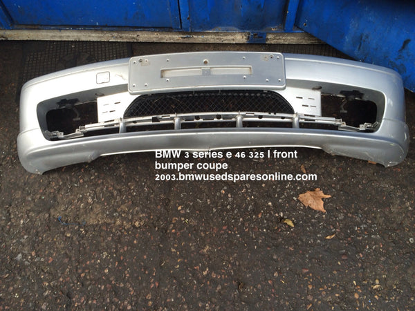 BMW 3 SERIES E 46 325i 2003 COUPE FRONT BUMPER IN SILVER NEEDS RESPAY