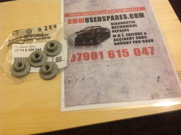 07146959644 Bmw/Mini hex nut with plate (m8)@£5.00each