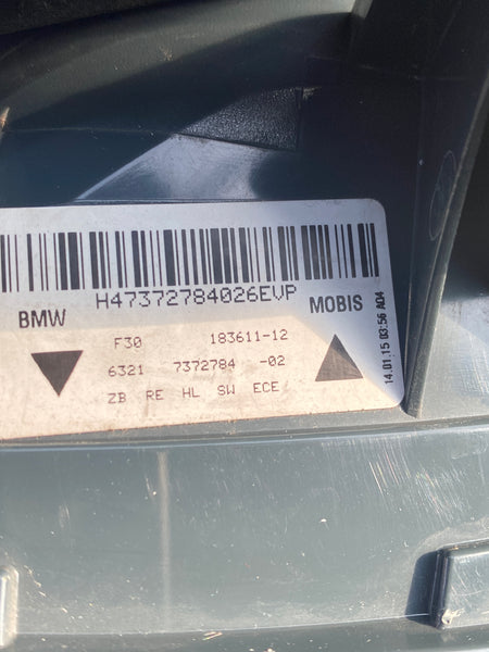 GENUINE BMW F30 REAR LIGHT DRIVER SIDE RIGHT 7372784