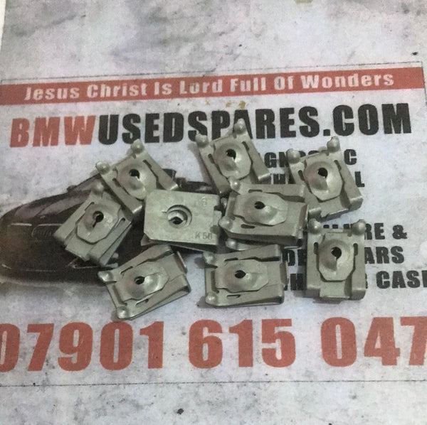 51717065773       BMW body chass mental clip screw @£4.00 each     MINI F20 F87 F30 C-CLIP METAL NUT CLAMP GENUINE 7065773