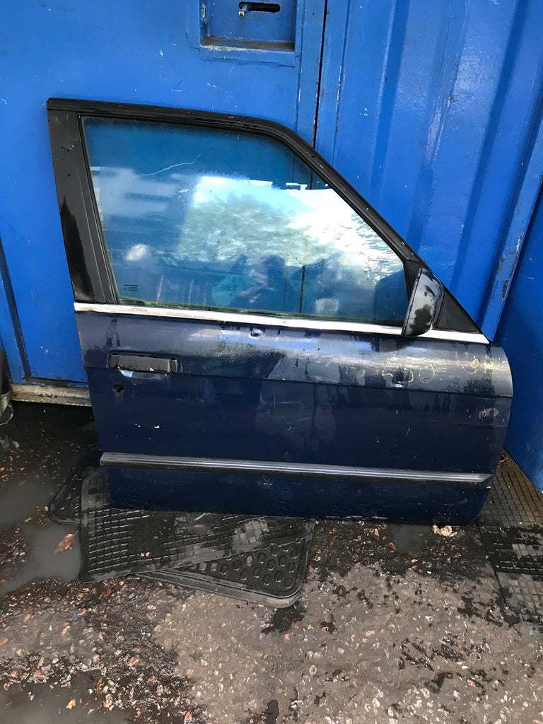 Bmw 3 Series 1991 E30 driver side door shell in blue no glass no wing mirror